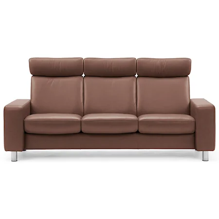 Contemporary High-Back Reclining Sofa